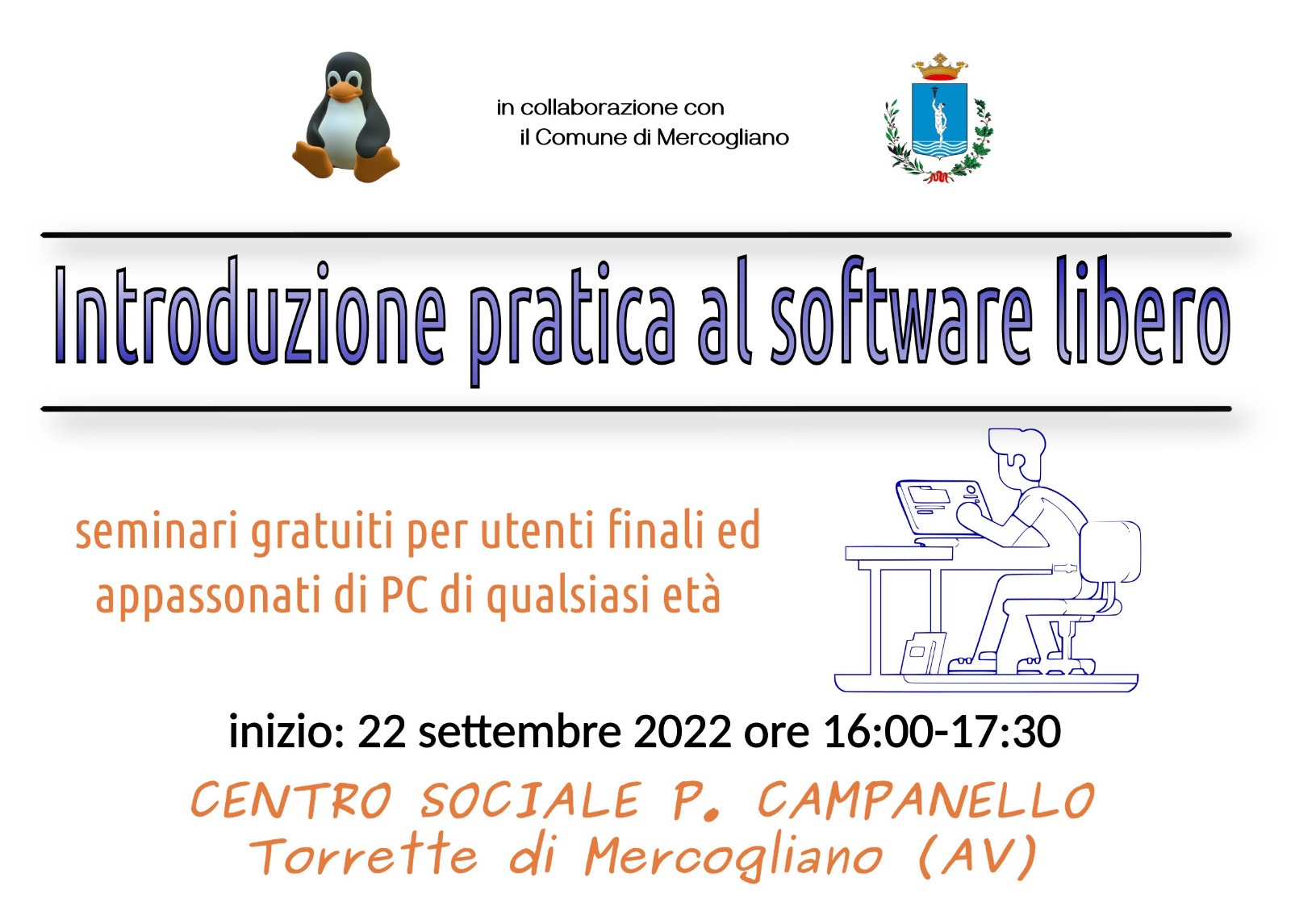 Seminari gratuiti a Mercogliano (AV): Il software libero